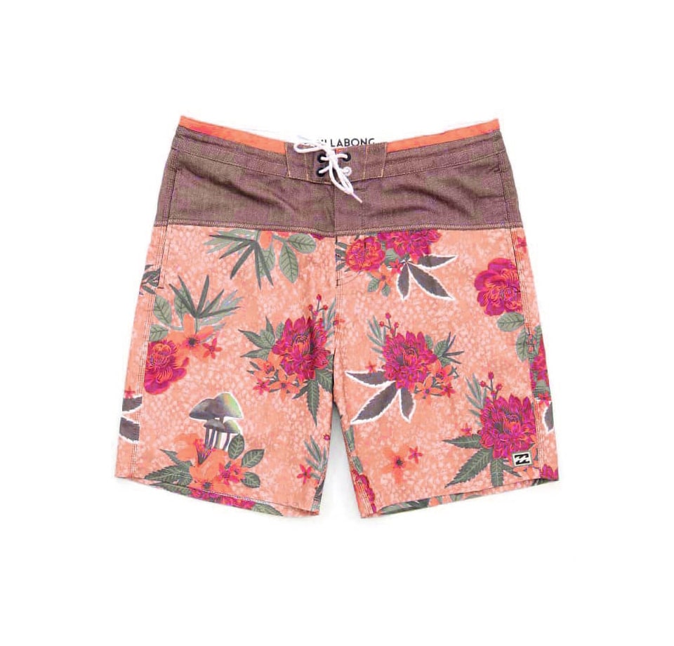 Board shorts with flowers