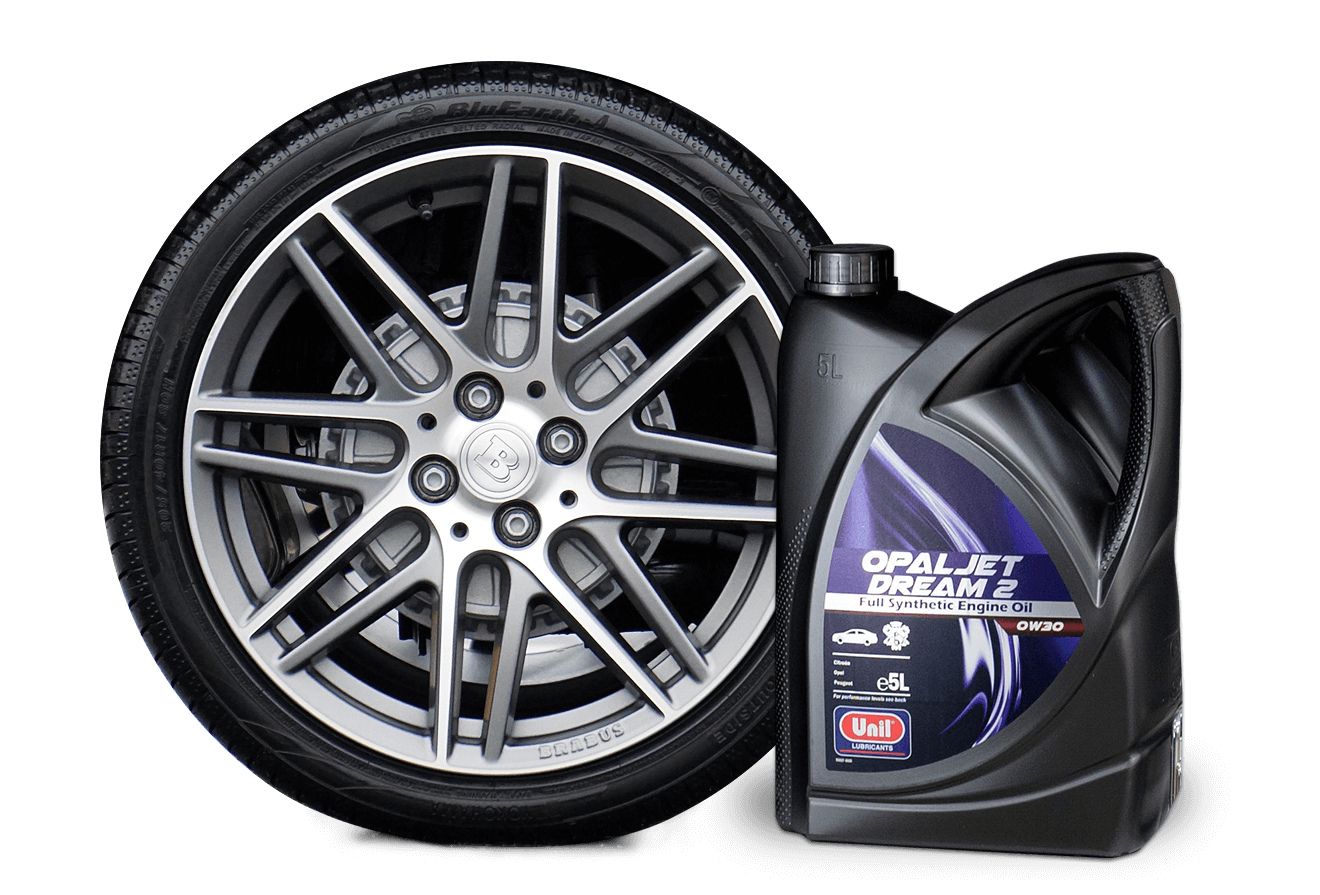 Tyre and synthetic engine oil 