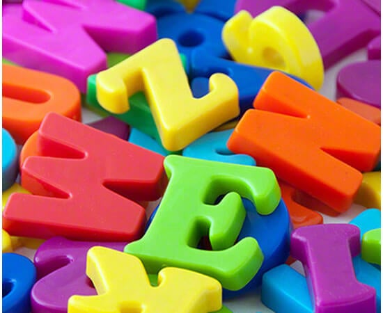 Colourful alphabet letters