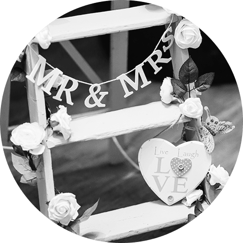 Wedding decoration ladder with flowers