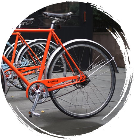 Bike with an orange frame