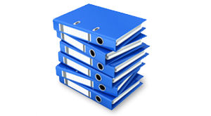 Pile of blue folders